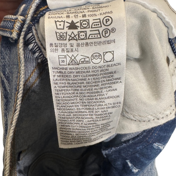 Levi’s Wedgie Straight High Rise Distressed Button Fly Jeans Size 26 - Picture 8 of 15